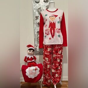 Elf on the Shelf Pajamas + Tote Bag + Large Stuffed Doll